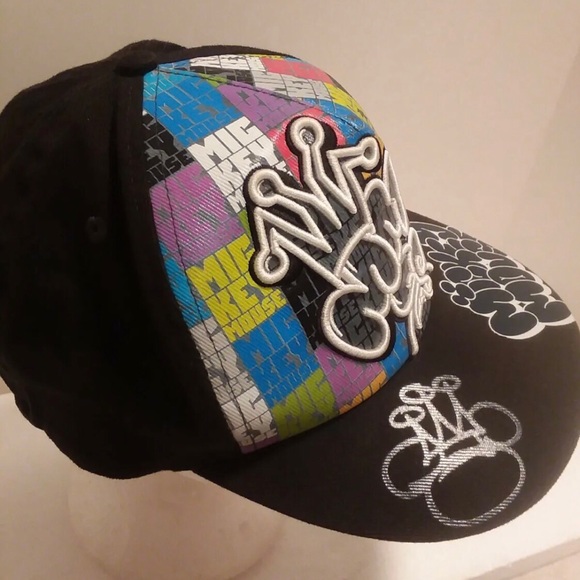 Disney Parks Mickey Mouse Graffiti Baseball Cap Trucker Hat - Picture 2 of 12